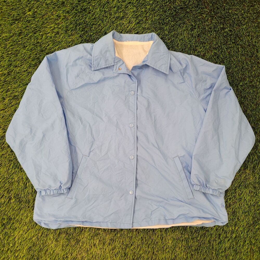 Vintage 90s MOD Coach Jacket Womens 2XL 25x27 Blue